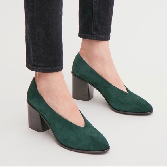 COS Shoes - COS green suede block heels